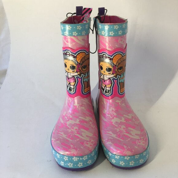 LOL Surprise Character Boots Size 2 Girl's Rubber Snow Rain Shoe Pink NEW NWT - Picture 2 of 13